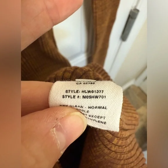 Helmut Lang Womens Dress Small Pecan Marl Stretch Knit Rib Mini Bodycon Designer - Picture 7 of 11